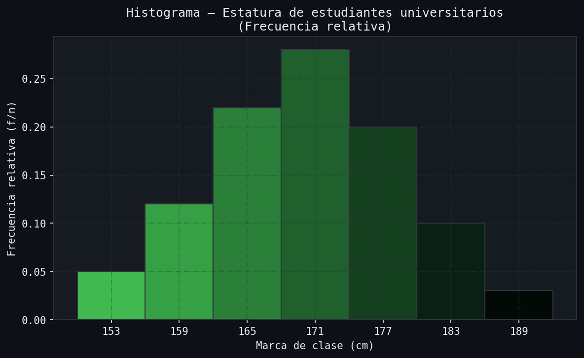 Histograma — Frecuencia relativa — Estatura